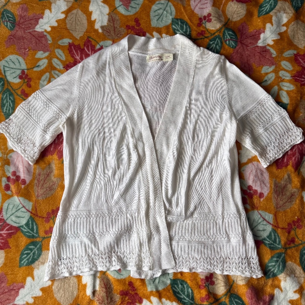 Faded Glory Women's Off White Decorative Dressy Cardigan